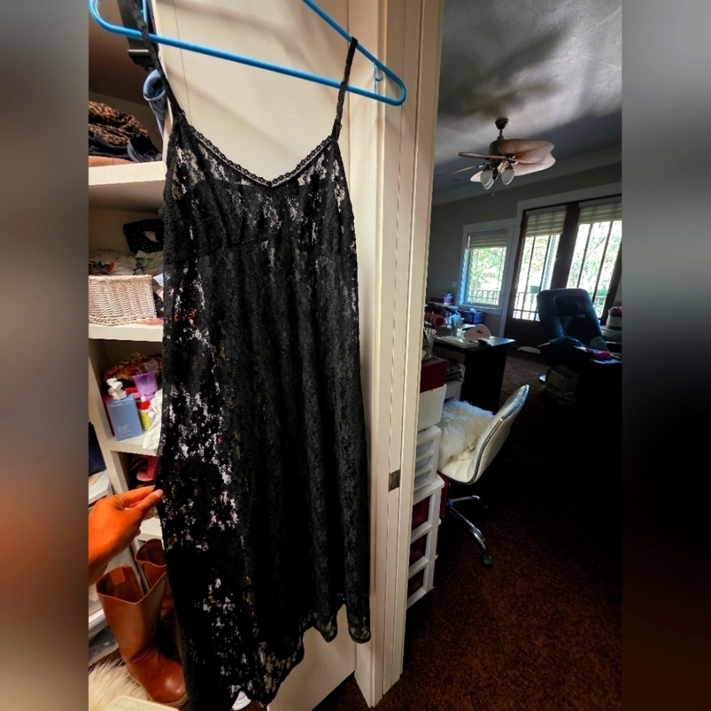 Black Lace Slip Dress Or Lingerie